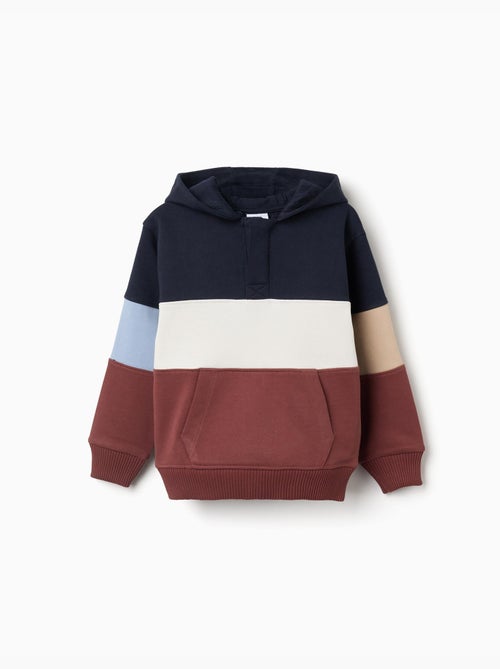 Felpa in pile con cappuccio e colour block - Kiabi Felpa in pile con cappuccio e colour block - Kiabi
