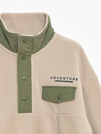 Felpa in pile con collo alto