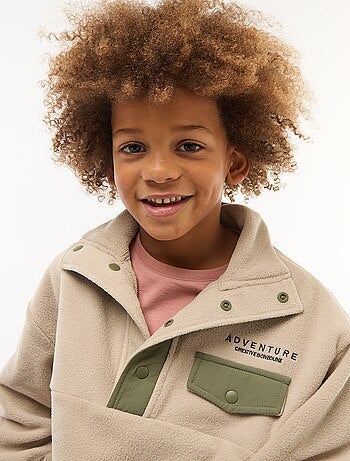 Felpa in pile con collo alto