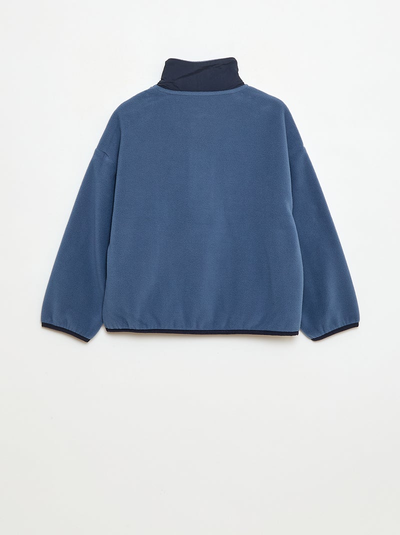 Felpa in pile con collo alto Blu - Kiabi