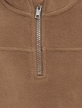 Felpa in pile con collo zippato