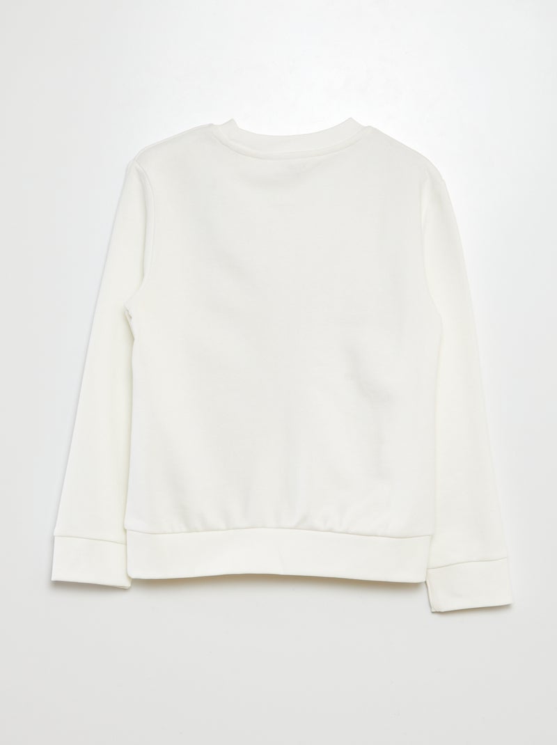 Felpa in pile con decorazione davanti BEIGE - Kiabi