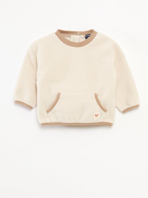 Felpa in pile con tasca a marsupio - Kiabi