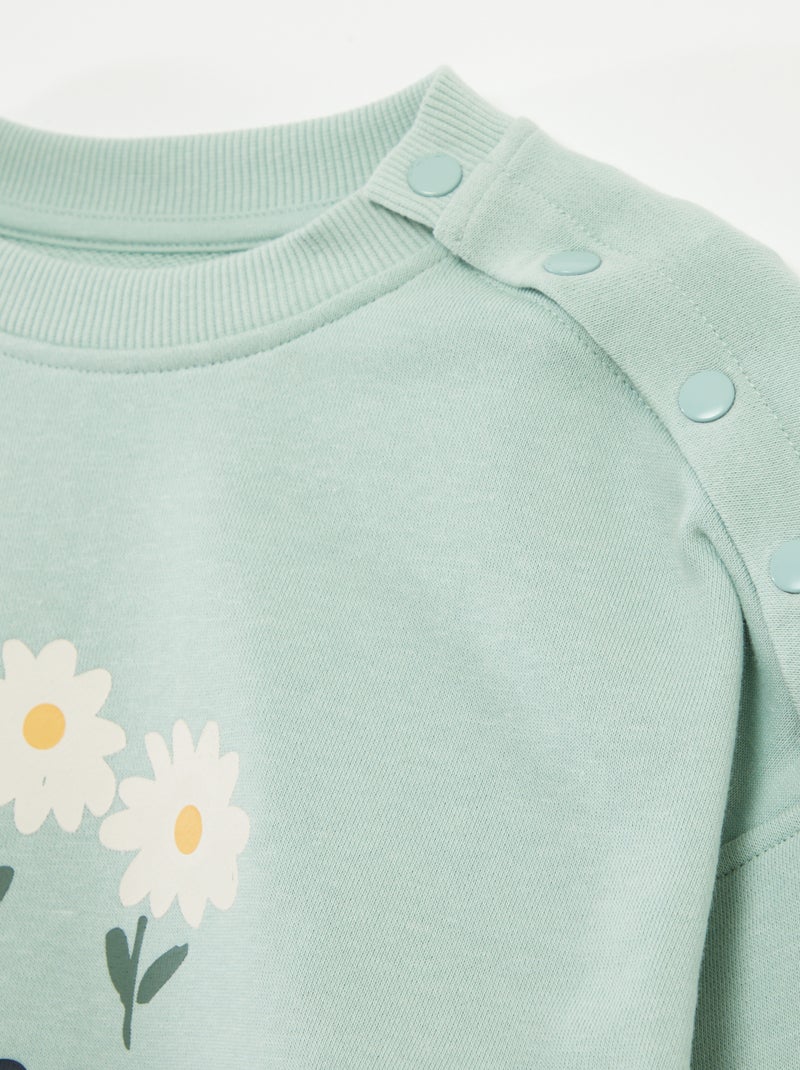 Felpa in pile leggero a righe - So Easy VERDE - Kiabi