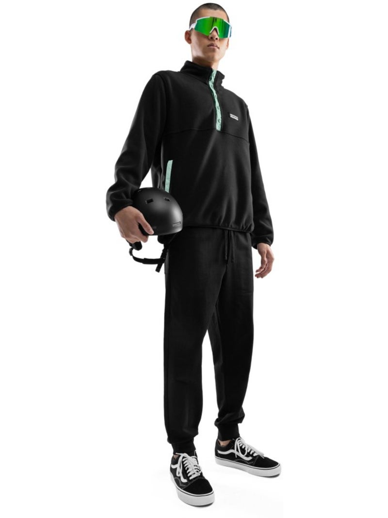 Felpa in pile spessa da uomo sport invernali uomo stowe Nero - Kiabi