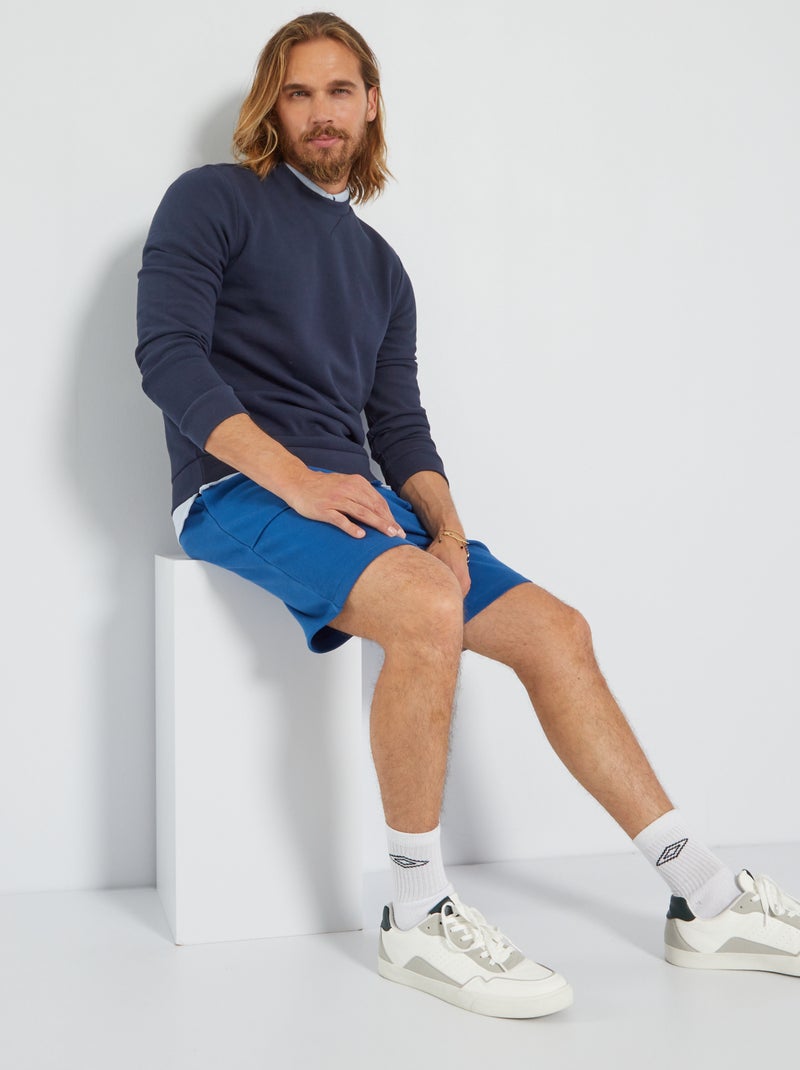 Felpa in piqué di cotone blu nero - Kiabi