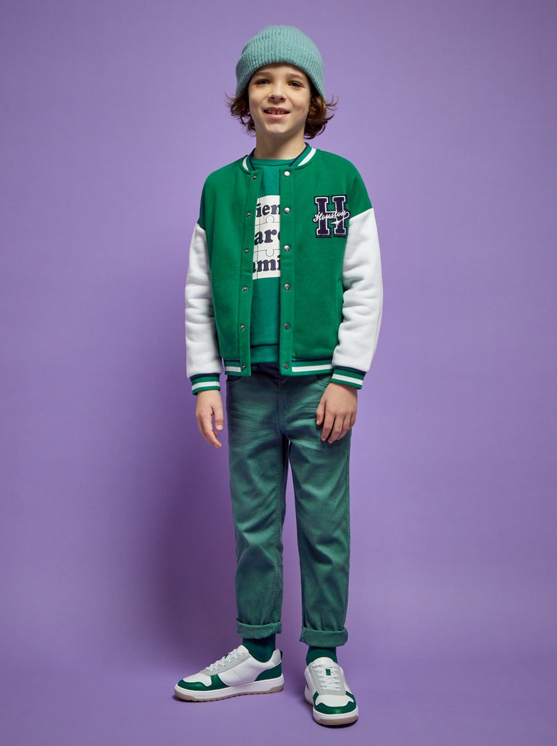 Felpa in stile college americano VERDE - Kiabi