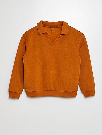 Felpa in stile polo tinta unita