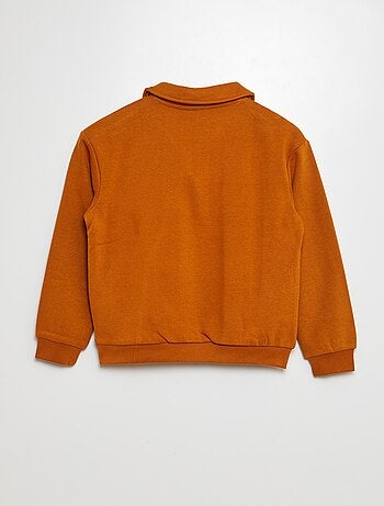 Felpa in stile polo tinta unita