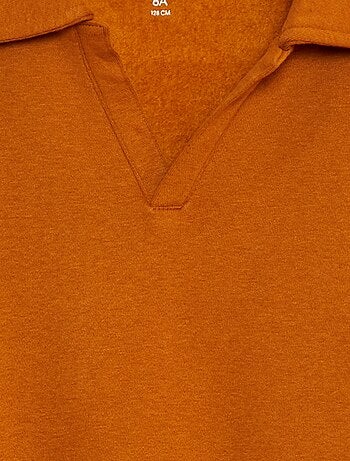 Felpa in stile polo tinta unita