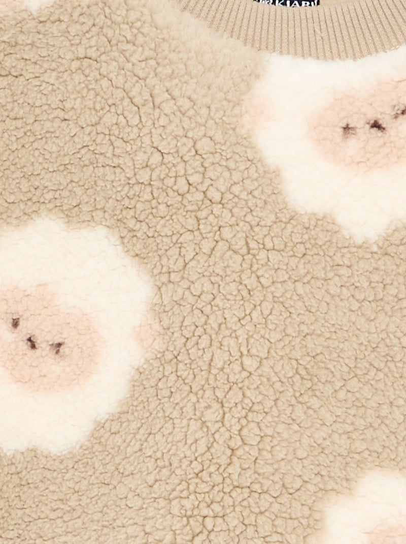 Felpa in tessuto effetto montone Beige - Kiabi