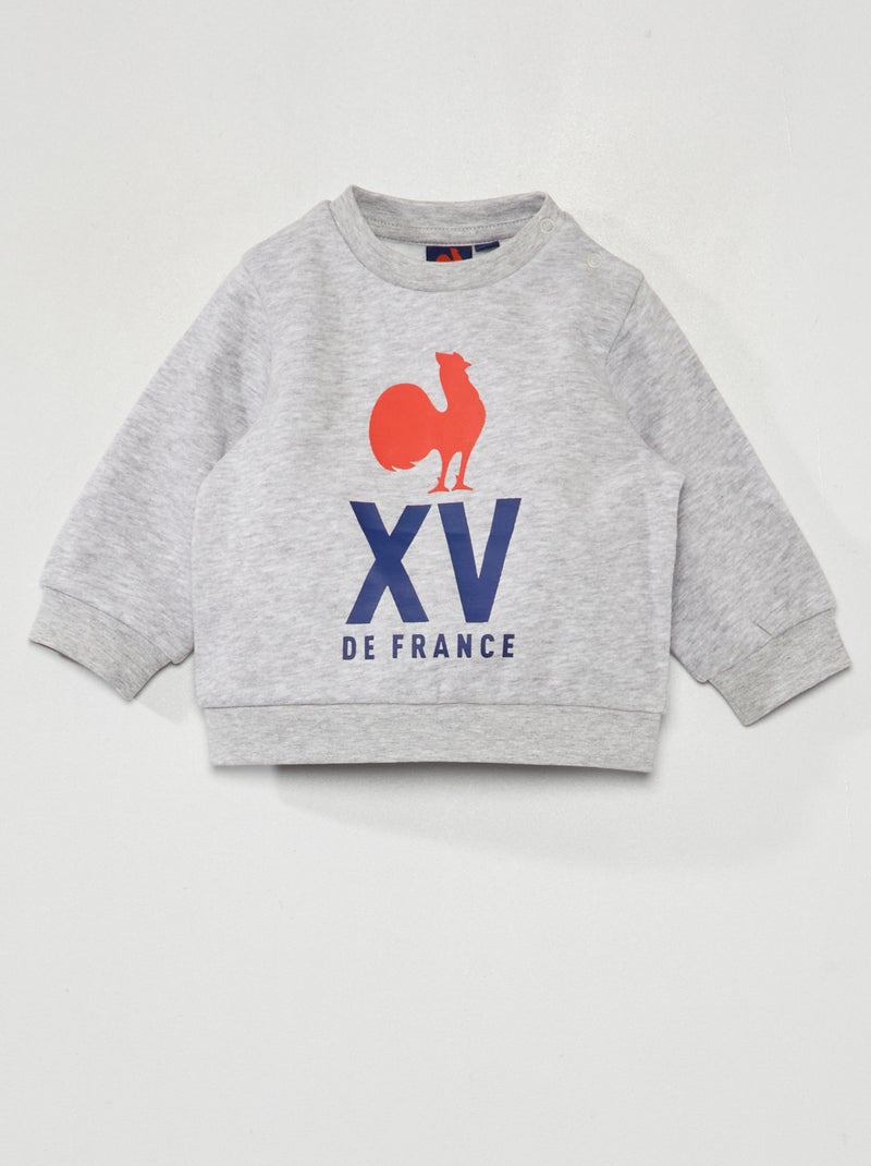 Felpa in tessuto felpato - Collezione France Rugby GRIGIO - Kiabi