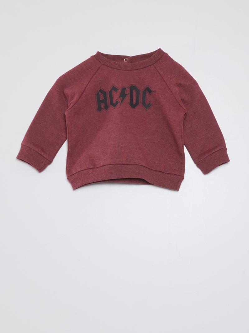 Felpa in tessuto felpato 'AC/DC' ROSSO - Kiabi