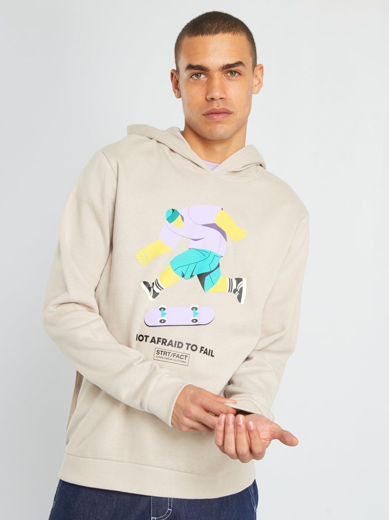 Felpa in tessuto felpato BEIGE - Kiabi
