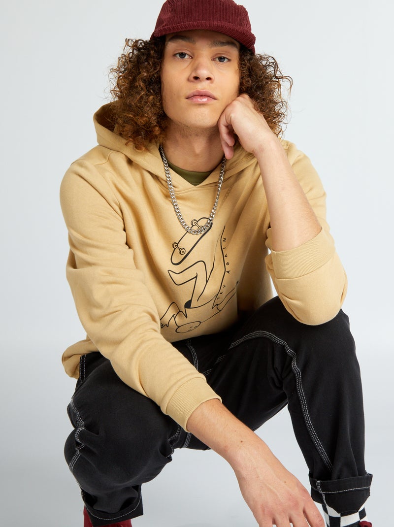 Felpa in tessuto felpato BEIGE - Kiabi