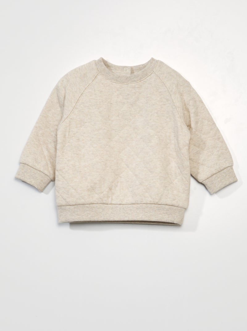 Felpa in tessuto felpato BEIGE - Kiabi