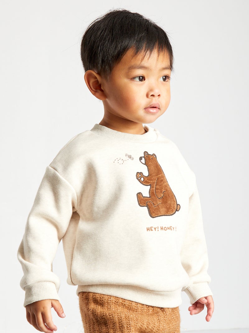 Felpa in tessuto felpato BEIGE - Kiabi