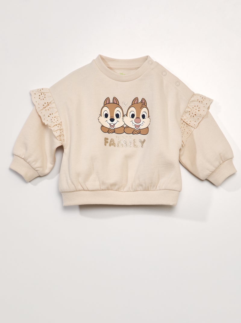 Felpa in tessuto felpato 'Cip e Ciop' BEIGE - Kiabi