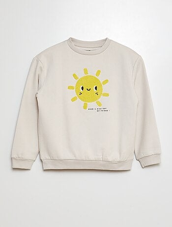 Felpa in tessuto felpato con animazione maglia bouclette