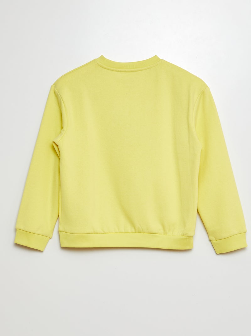 Felpa in tessuto felpato con animazione maglia bouclette GIALLO - Kiabi
