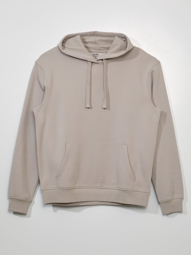 Felpa in tessuto felpato con cappuccio beige - Kiabi
