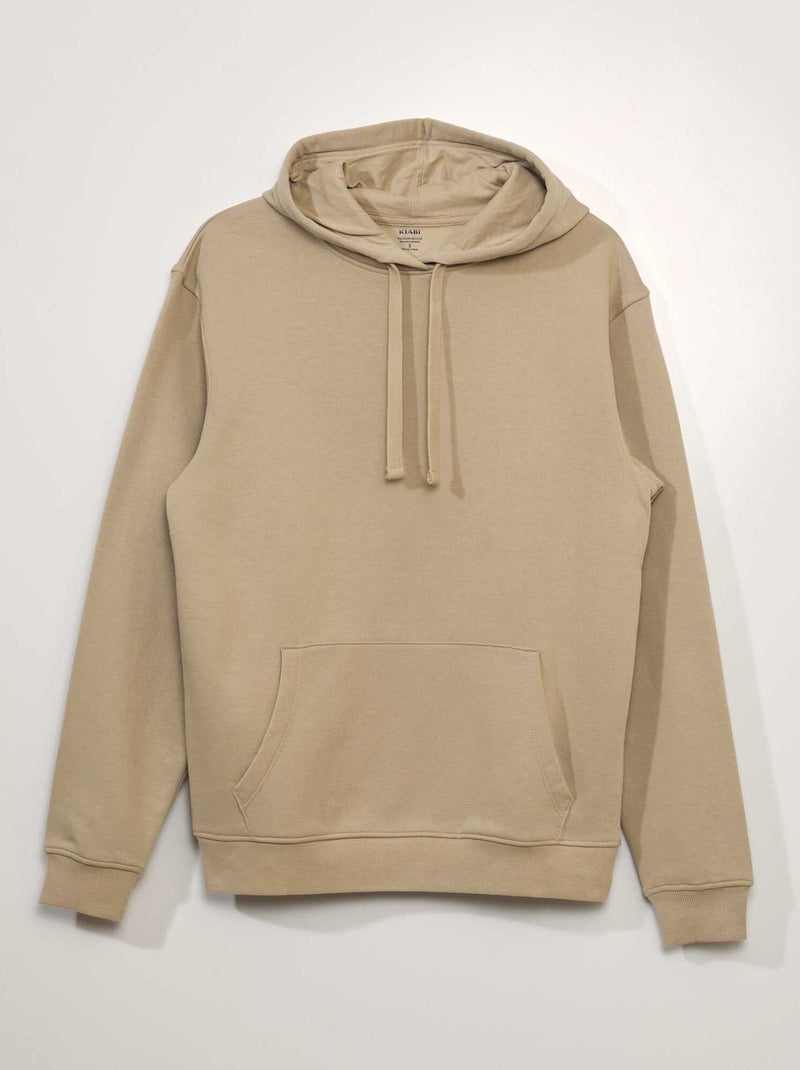Felpa in tessuto felpato con cappuccio BEIGE - Kiabi