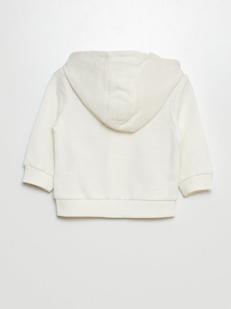 Felpa in tessuto felpato con cappuccio BIANCO - Kiabi