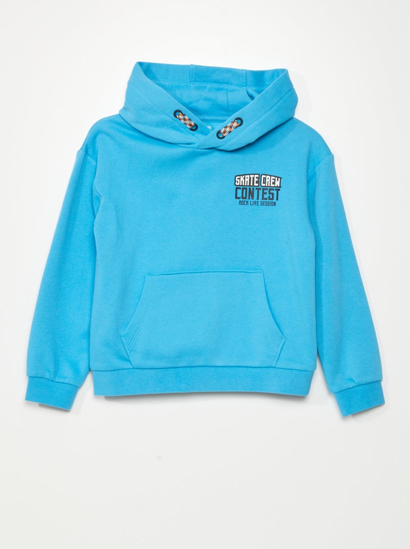 Felpa in tessuto felpato con cappuccio BLU - Kiabi