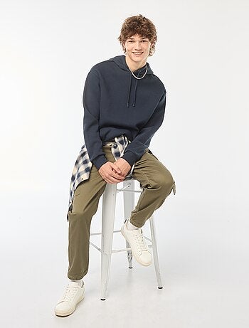 Felpa in tessuto felpato con cappuccio