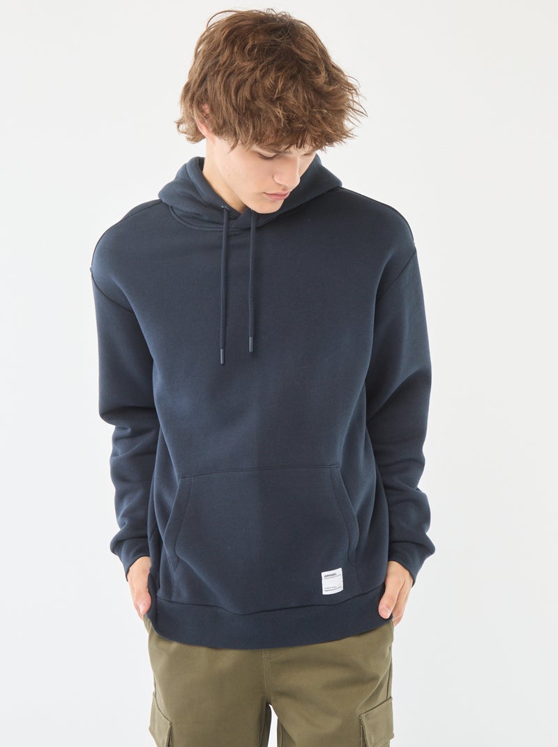 Felpa in tessuto felpato con cappuccio Blu - Kiabi