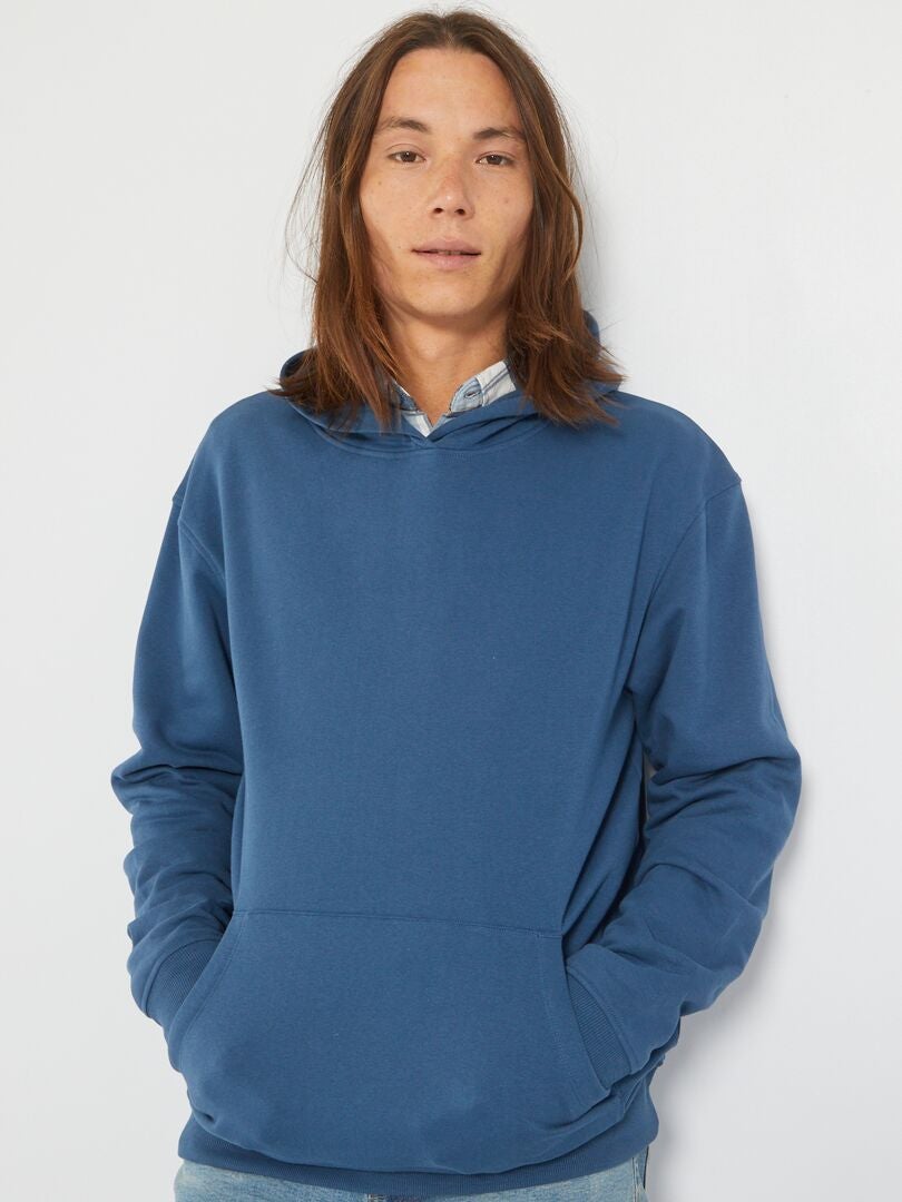 Felpa In Tessuto Felpato Con Cappuccio Blu Scuro Kiabi 12 00