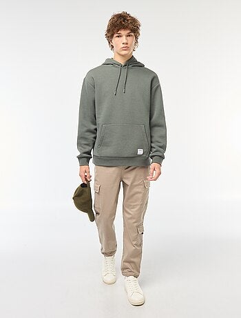 Felpa in tessuto felpato con cappuccio