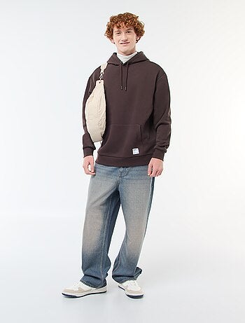 Felpa in tessuto felpato con cappuccio