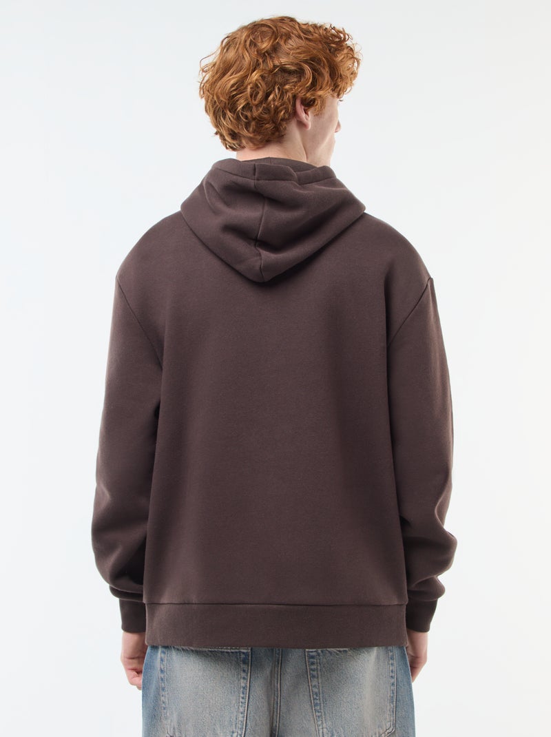 Felpa in tessuto felpato con cappuccio Marrone - Kiabi