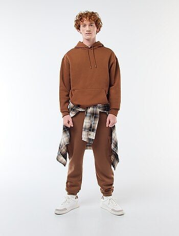 Felpa in tessuto felpato con cappuccio