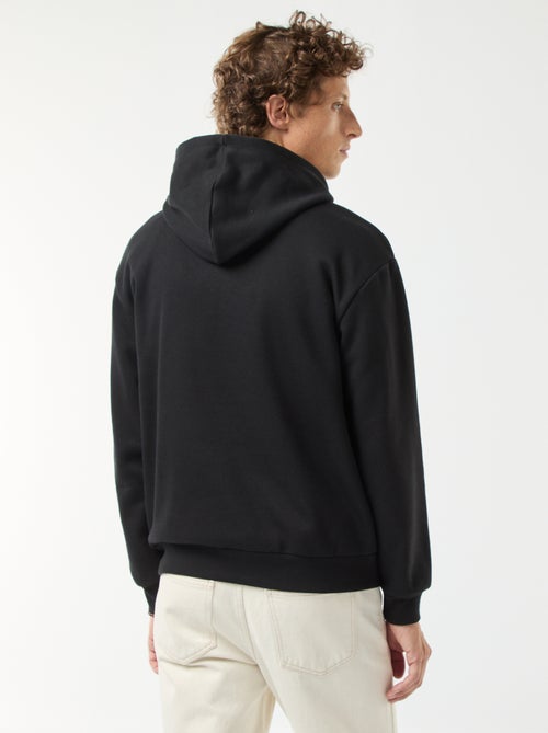 Felpa in tessuto felpato con con cappuccio e apertura sul collo con zip - Kiabi