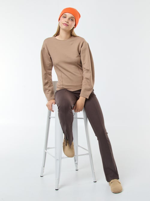 Felpa in tessuto felpato con maniche lunghe - Kiabi