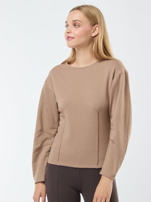 Felpa in tessuto felpato con maniche lunghe - Kiabi