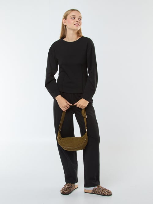 Felpa in tessuto felpato con maniche lunghe - Kiabi