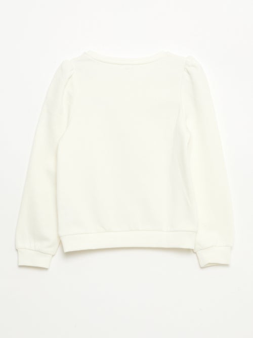 Felpa in tessuto felpato con ricamo e arricciature sulle spalle - Kiabi