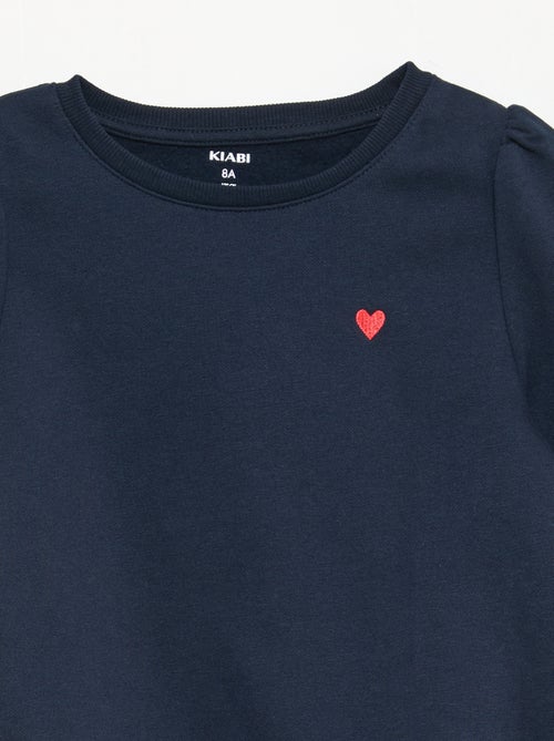 Felpa in tessuto felpato con ricamo e arricciature sulle spalle - Kiabi