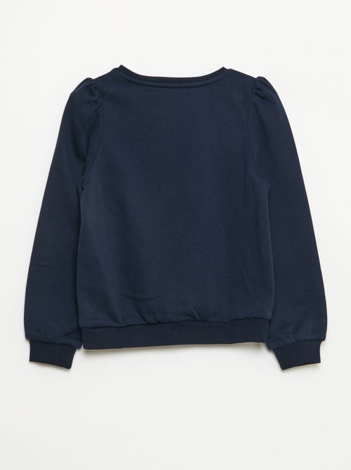 Felpa in tessuto felpato con ricamo e arricciature sulle spalle - Kiabi