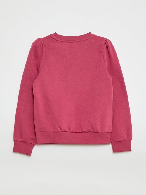 Felpa in tessuto felpato con ricamo e arricciature sulle spalle - Kiabi