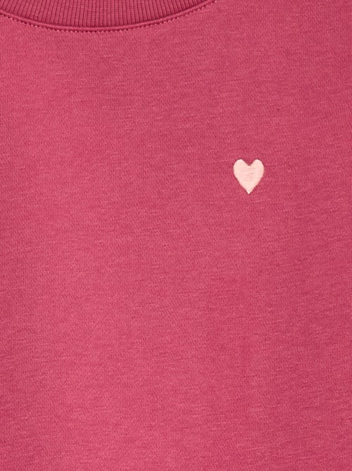 Felpa in tessuto felpato con ricamo e arricciature sulle spalle - Kiabi