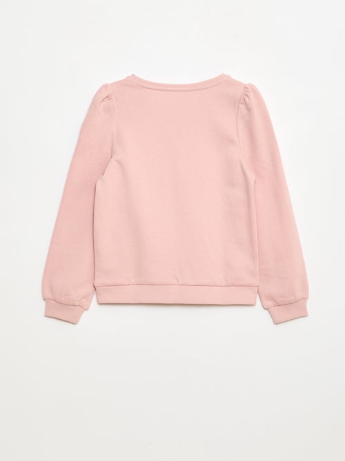 Felpa in tessuto felpato con ricamo e arricciature sulle spalle - Kiabi