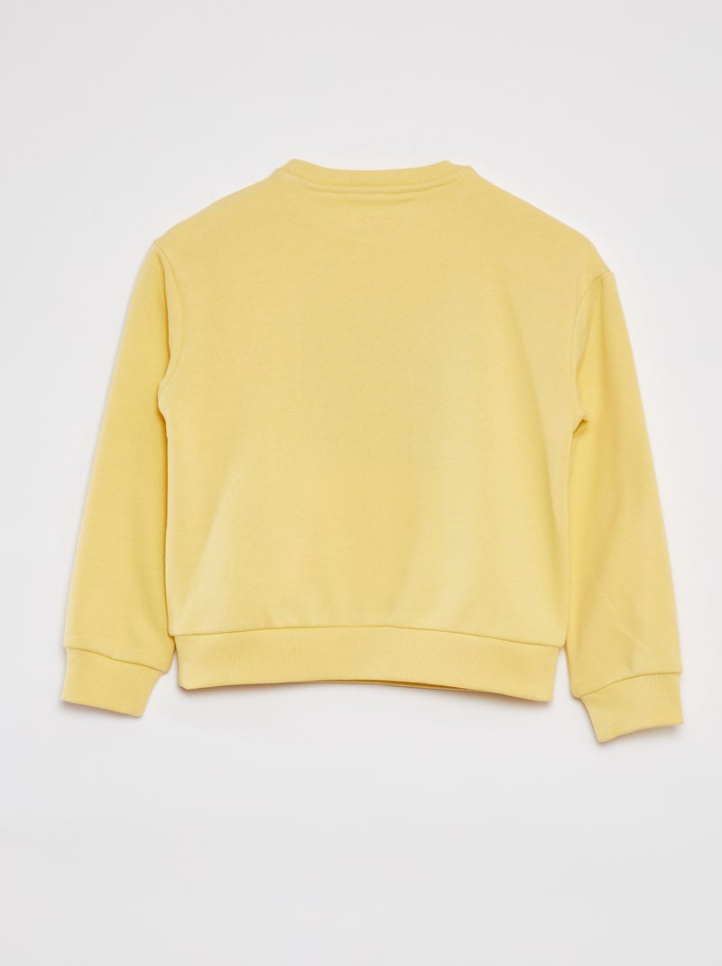 Felpa in tessuto felpato con ricamo in maglia bouclette GIALLO - Kiabi