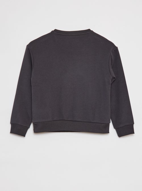 Felpa in tessuto felpato con ricamo in maglia bouclette - Kiabi