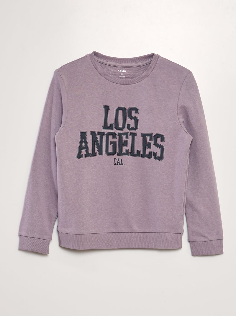 Felpa in tessuto felpato con scollo tondo ROSA - Kiabi