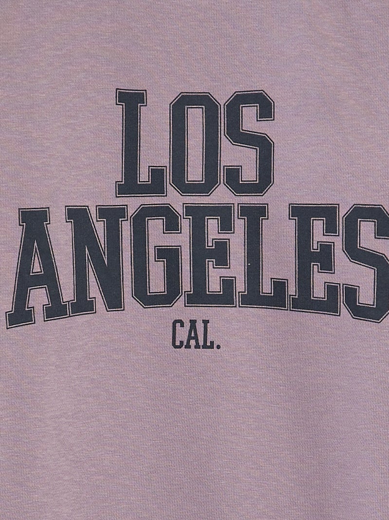 Felpa in tessuto felpato con scollo tondo ROSA - Kiabi