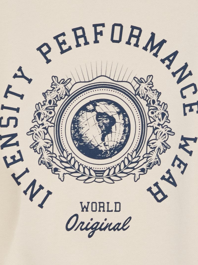 Felpa in tessuto felpato con stampa - So Easy BEIGE - Kiabi